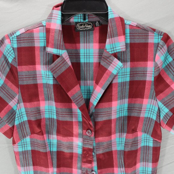 Voodoo Vixen Dresses & Skirts - Voodoo Vixen Dress Plaid Size Medium 6 Polyester